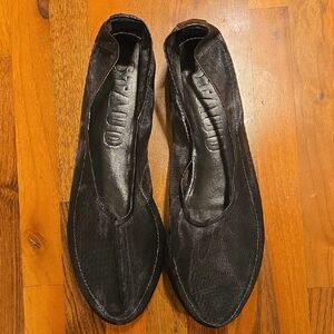 STAUD Alice Mesh Flats Black Sheer Ballet Core Size 41